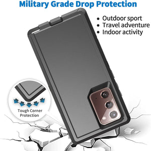 Heavy Duty Defender Galaxy Note 20 Ultra Case Belt Clip Holster - Black