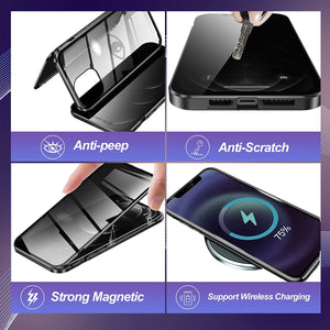 Anti-Spy Privacy [iPhone 12/13/14] Magnetic Phone Case Full-Body Glass-MyPhoneCase.com