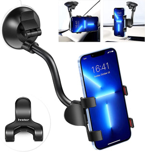 Car Windshield Mount Strong Suction Cup Phone Holder 360° Adjustable