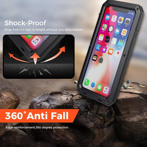 STUBBORN Full-Body Gorilla Glass Shockproof iPhone XR (6.1") Case - Black-MyPhoneCase.com