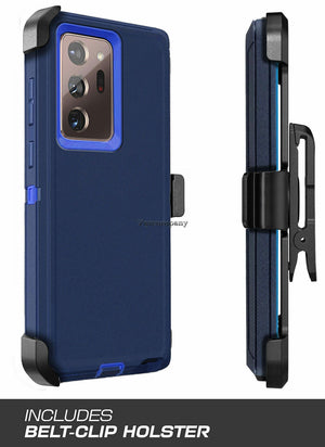 Heavy Duty Defender Galaxy Note 20 Case Belt Clip Holster - Dark Blue-MyPhoneCase.com