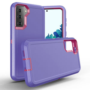 Rugged Defender Galaxy S21 5G (6.2") Case Belt Clip Holster - Purple/Pink-MyPhoneCase.com