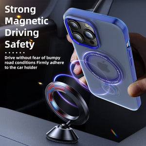 Frosted Armor iPhone 15 Case Mag Safe Ring Stand