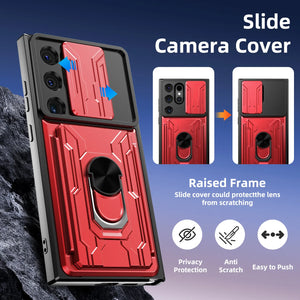 Rugged Total Defender Galaxy S24 Case Card Holder & Ring Kickstand