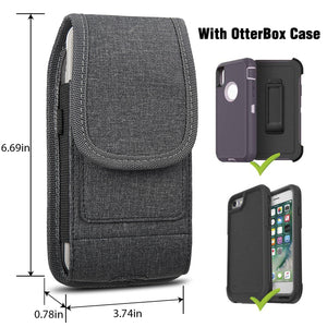 Vertical Phone Pouch iPhone 15 Series Case w/ Card Slot Belt Clip Holster