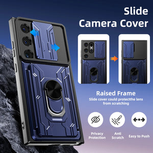 Rugged Total Defender Galaxy S24 Plus Case Card Holder & Ring Kickstand