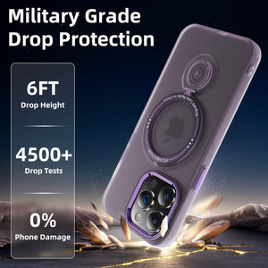 Frosted Armor iPhone 15 Case Mag Safe Ring Stand