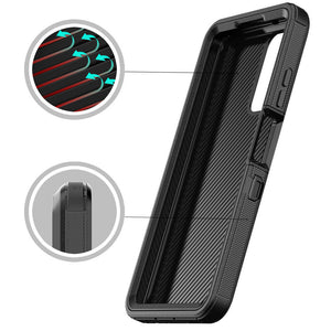 Heavy Duty Rugged Defender Galaxy A03s Case Belt Clip Holster - Black-MyPhoneCase.com
