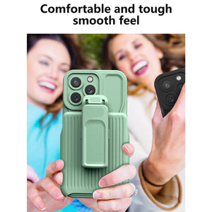 Rugged Defender iPhone 14 Pro Max Case New-Type Belt Clip Holster - Matcha Green-MyPhoneCase.com