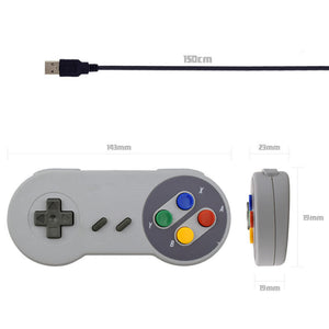 [2-Pack] SNES Style USB Wired Controller Gamepad for PC/MAC - Gray