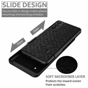 Slim Rugged Samsung Galaxy S21 FE Case Fitted Shell Holster Belt Clip