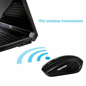 Compact 2.4GHz Wireless Optical Mouse with USB Receiver For PC Laptop 1600 DPI