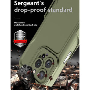 Rugged Defender iPhone 14 Case New-Type Belt Clip Holster - Army Green-MyPhoneCase.com