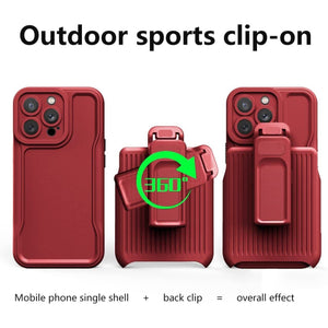 Rugged Defender iPhone 13 Case New-Type Belt Clip Holster - Red-MyPhoneCase.com