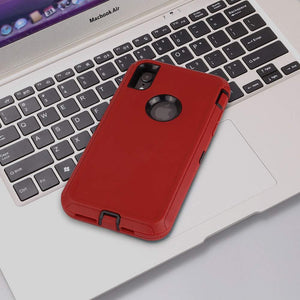 Heavy Duty Shockproof iPhone XR Defender Case - Red-MyPhoneCase.com