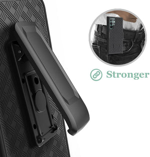 Samsung Galaxy S22 Ultra Case Fitted Shell Cover Belt Clip Holster-MyPhoneCase.com