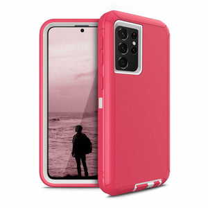 Heavy Duty Shockproof Defender Galaxy S21 5G (6.2") Case Holster - Pink-MyPhoneCase.com