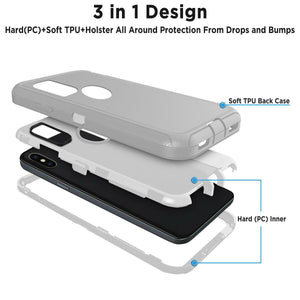 Heavy Duty Defender [iPhone XS MAX] Case w/ Belt Clip Holster - Glacier-MyPhoneCase.com