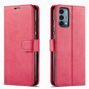 Premium Leather Folio Wallet [OnePlus Nord N200 5G] Case w/ Card Holder - Pink-MyPhoneCase.com