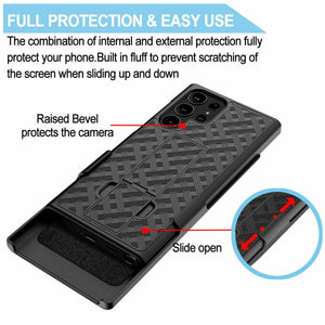 Samsung Galaxy S22 Ultra Case Fitted Shell Cover Belt Clip Holster-MyPhoneCase.com