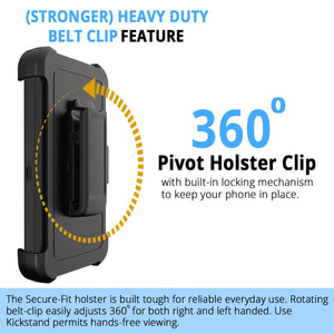 Heavy Duty Defender Galaxy Note 20 Case Belt Clip Holster - Black-MyPhoneCase.com