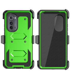 Full Body Defender [Motorola edge 2022] Case w/ Belt Clip Holster - Green-MyPhoneCase.com