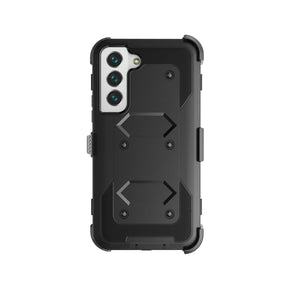Rugged Defender Grippy Armor [Galaxy S22+ Plus] Case Holster Belt Clip - Black-MyPhoneCase.com