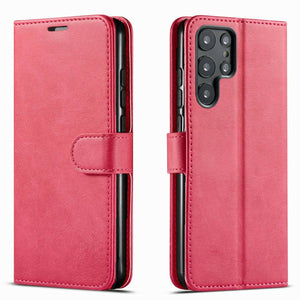 Premium Leather [Galaxy S22+ Plus] Flip Wallet Case w/ Card Holder - Pink-MyPhoneCase.com