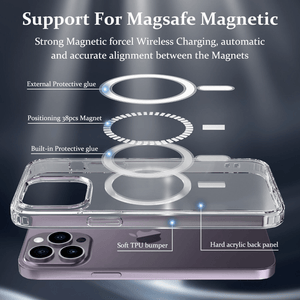 Shockproof Crystal iPhone 12 / 12 Pro Magnetic Mag-Safe Case - Clear-MyPhoneCase.com