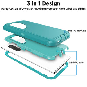 Heavy Duty Rugged Defender [Galaxy Note 10] Case Holster - Teal/Blue-MyPhoneCase.com