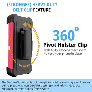 Heavy Duty Rugged Defender [Galaxy Note 10] Case Holster - Hibiscus Pink-MyPhoneCase.com