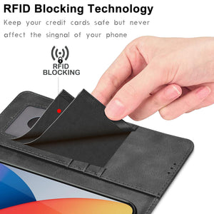 Premium Leather Flip Folio [iPhone 14 Pro Max] Wallet Case w/ Card Holder - Black-MyPhoneCase.com