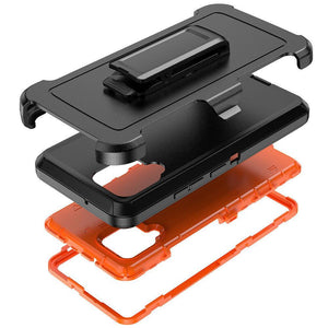 Heavy Duty Rugged Defender [Galaxy A42 5G] Case - Black/Orange-MyPhoneCase.com