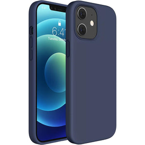 Silky-Soft Touch Full-Body [iPhone 12 / 12 Pro] Liquid Silicone Case - Navy Blue-MyPhoneCase.com