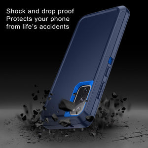 Heavy Duty Defender Galaxy S20 Case with Belt Clip Holster - Navy/Blue