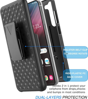 Fitted Shell Kickstand Galaxy S23 FE Case with Belt Clip Holster