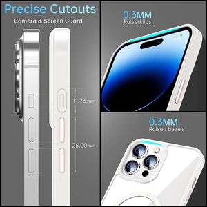 Magnetic Slim Clear Case for iPhone 14 Pro Strong Magnets - White