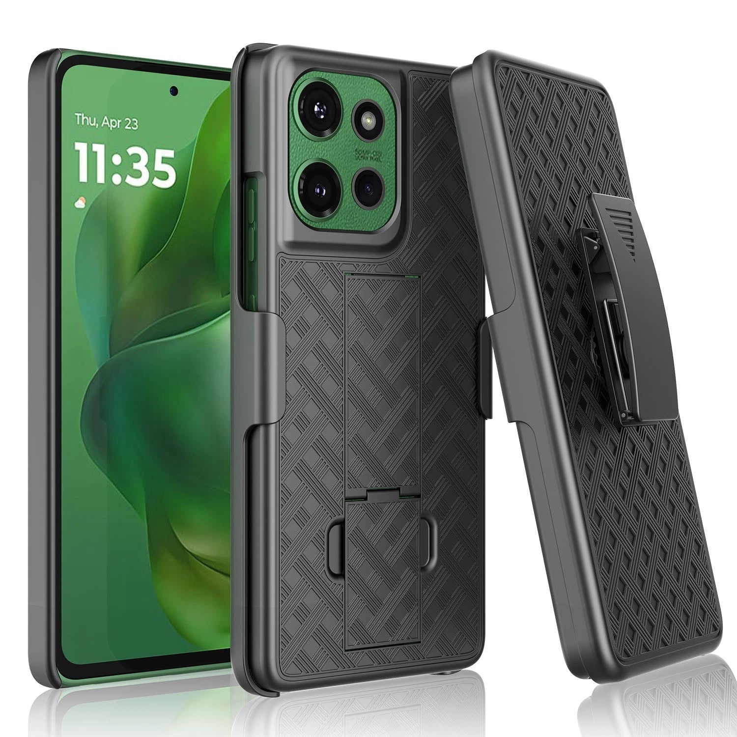 moto g power - 2025 Case, Fitted Shell Rugged Belt Clip Holster