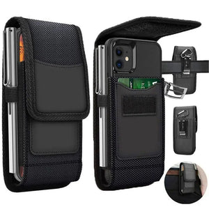 For Moto Edge Series Vertical Phone Pouch Card Slot Belt Clip Holster