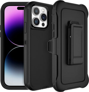 Heavy Duty Defender iPhone 11 Pro Max Case with Belt Clip Holster - Black