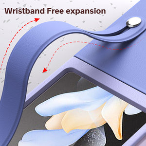 Premium Leather Wristband Galaxy Z Flip5 Case - Purple/Blue