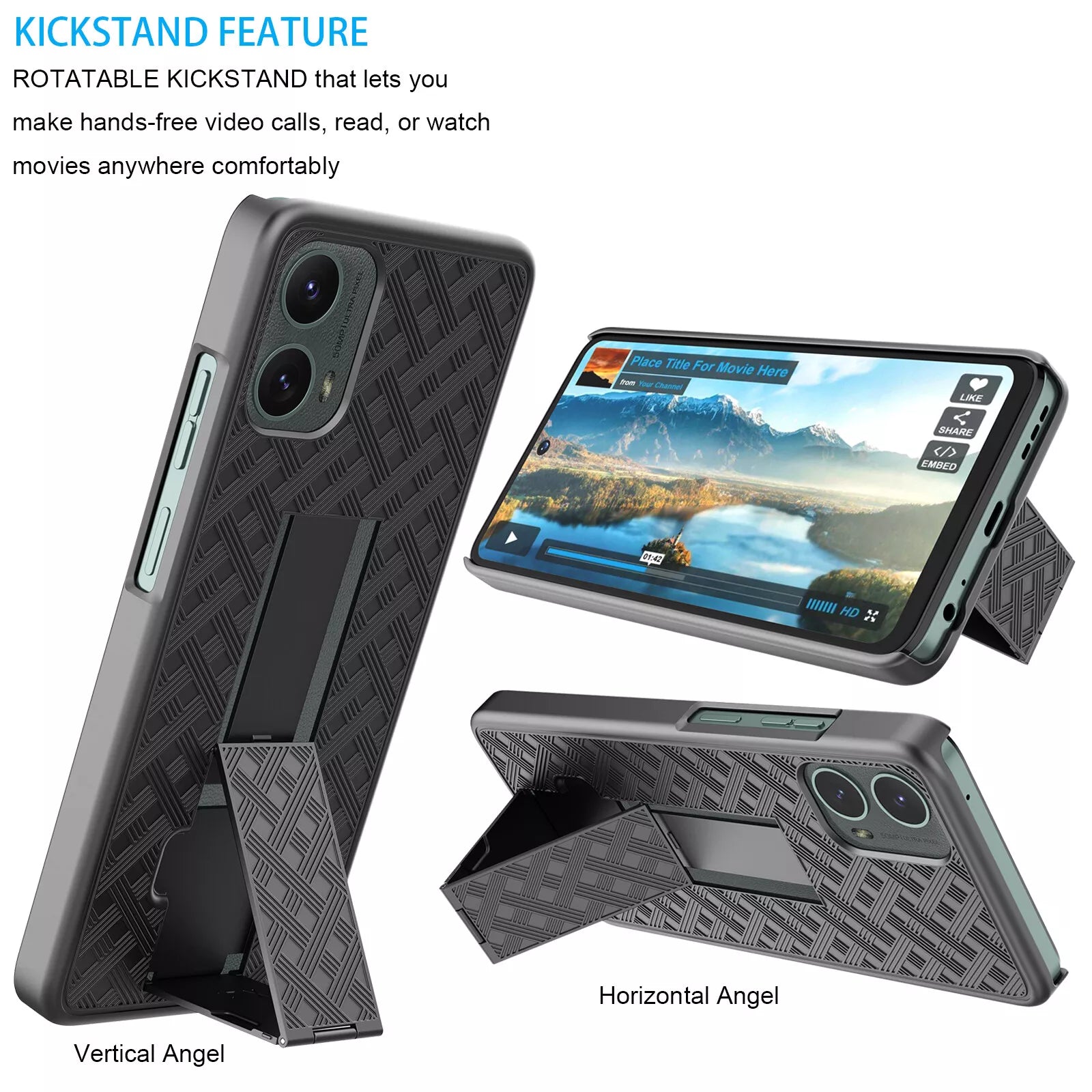 Moto G Play (2024) Case Fitted Shell Rugged Belt Clip Holster Moto G Play (2024) Case Fitted Shell Rugged Belt Clip Holster