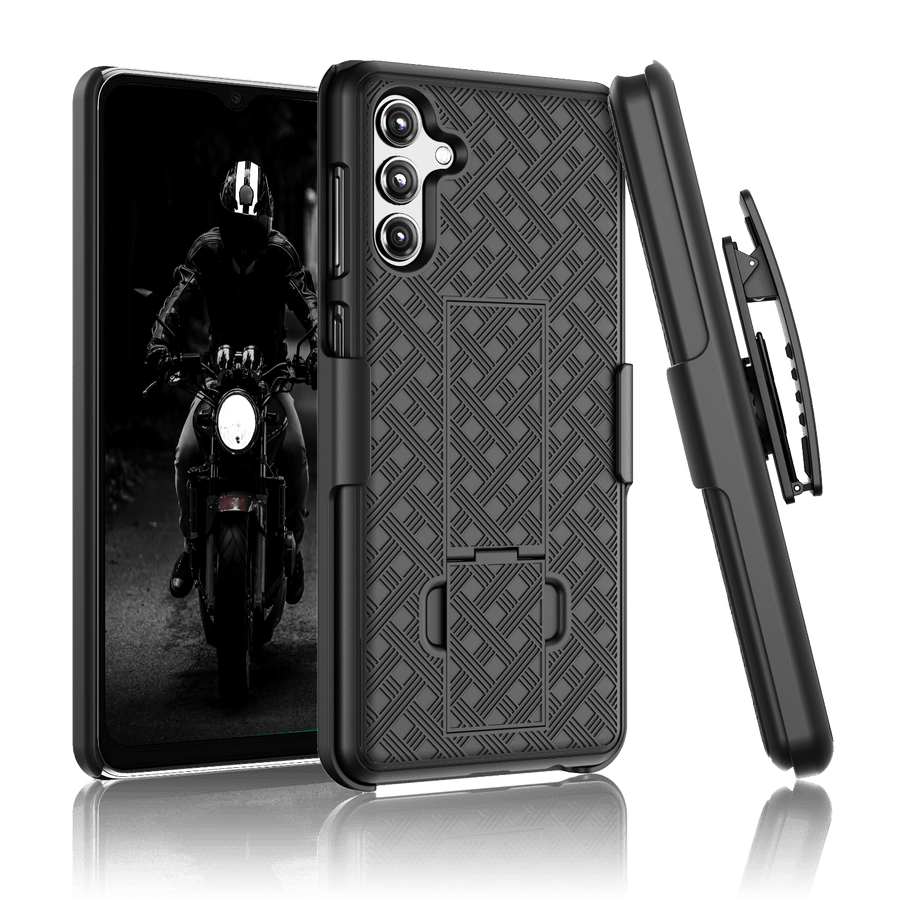 OEM Slim Shell Fitted Cover [Galaxy A14] Case w/ Rugged Belt Clip Holster-MyPhoneCase.com