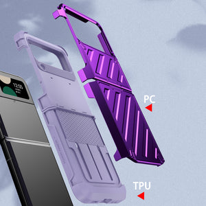 Shockproof Galaxy Z Flip5 Rugged Armor Case - Purple
