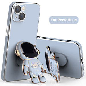 Electroplated Cute Astronaut Stand Case for iPhone 11 / 12 / 13 / 14 Series