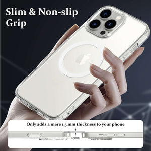 Anti Yellow Crystal Bumper iPhone 15 Pro Max Mag-Safe Case - Transparent Clear