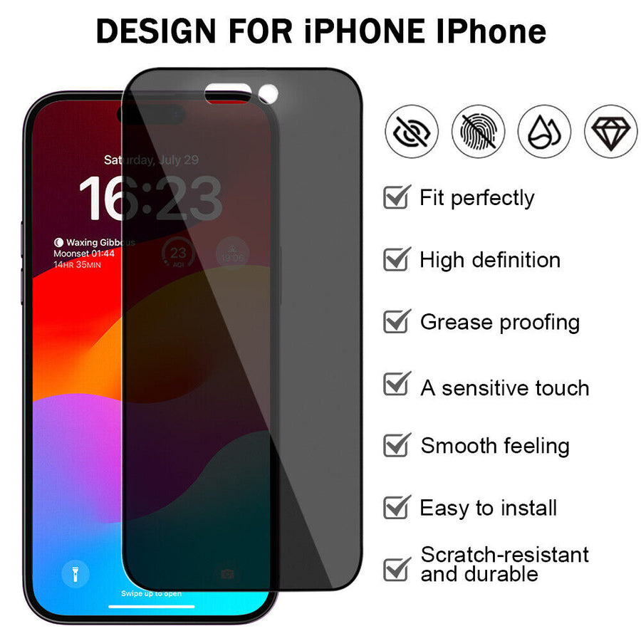 [2-Pack] iPhone 15 Pro Max Privacy Anti-Spy Tempered Glass Screen Protector