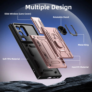 Rugged Total Defender Galaxy S24 Plus Case Card Holder & Ring Kickstand