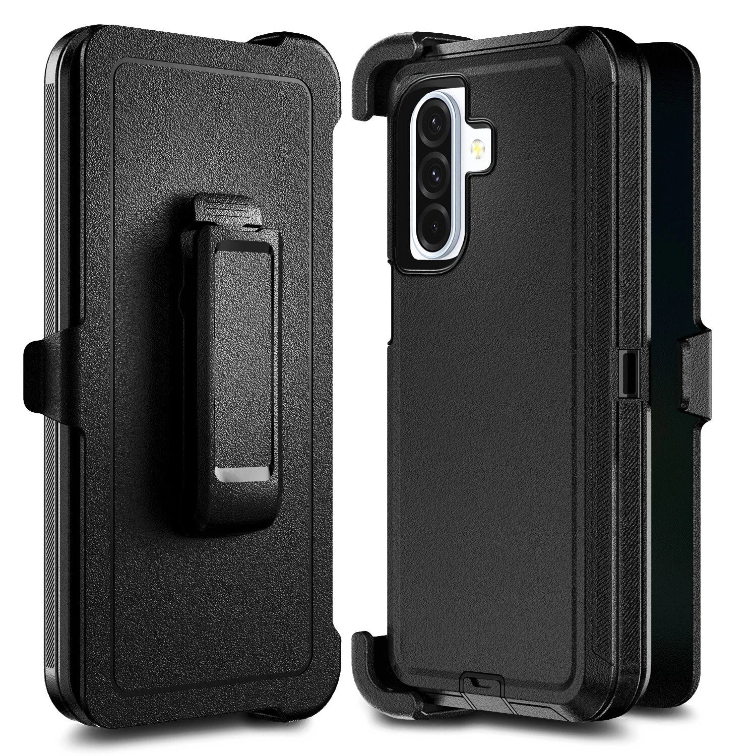 Heavy Duty Defender Galaxy A36 5G Case with Belt Clip Holster - Black