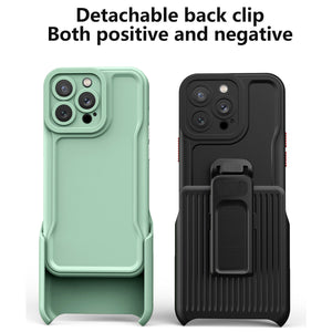 Rugged Defender iPhone 14 Pro Max Case New-Type Belt Clip Holster - Black-MyPhoneCase.com